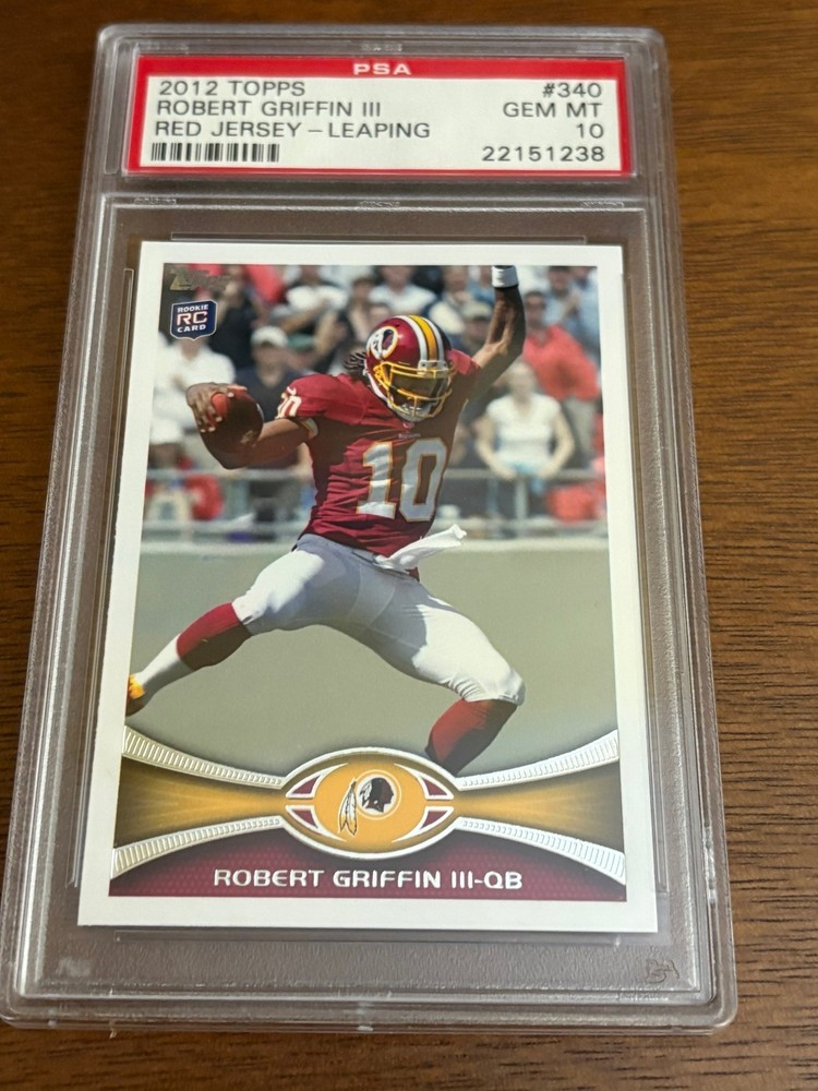 2012 Topps 340 Robert Griffin III PSA 10 GEM MT Red Jersey Leaping