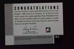 Brian Propp 2010-11 In the Game Decades 1980s Game-Used Jersey Black /120