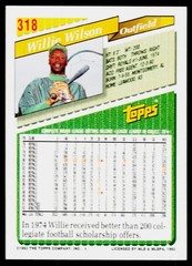 Willie Wilson, 1993 Topps, #318, Oakland Athletics,