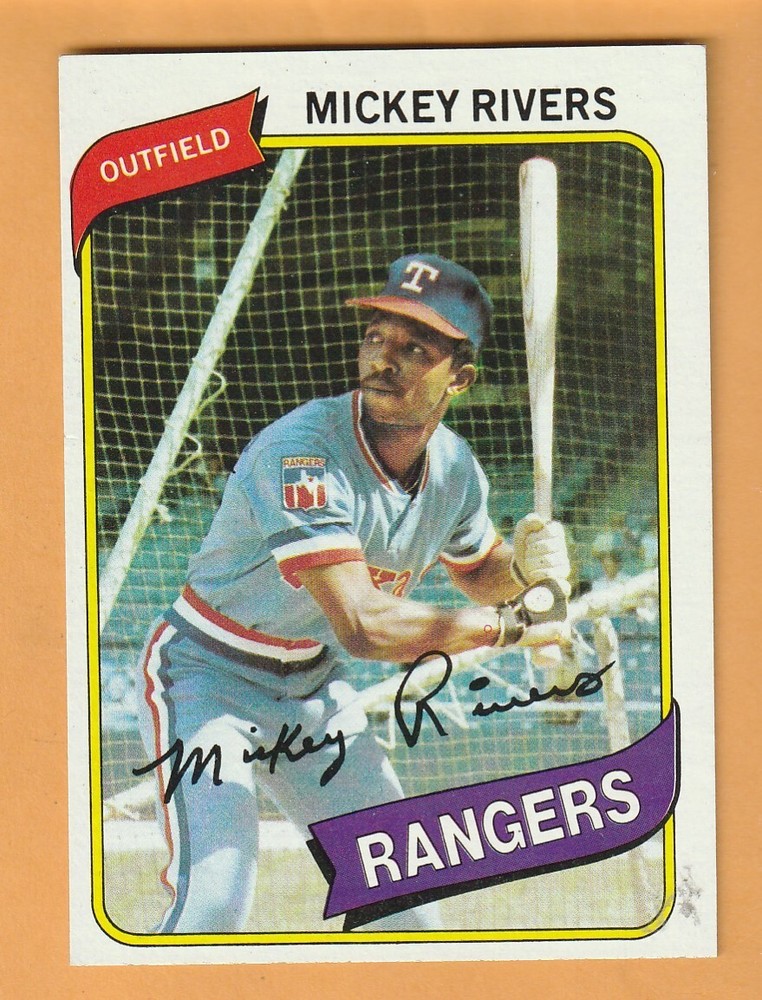 Mickey Rivers Texas Rangers 1980 Topps #485 Miami Florida 12M