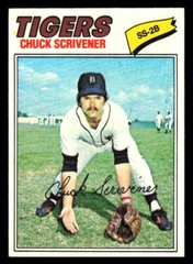 1977 Topps Chuck Scrivener #173 Detroit Tigers Low Grade Card