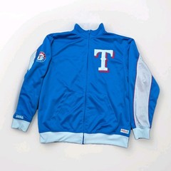 Classic Color Blue And White Texas Rangers Stitches Jacket Men&rsquo;s Large Red Inner