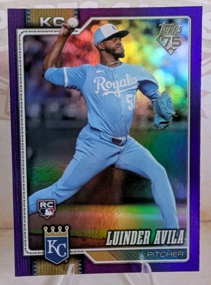Luinder Avila RC 2026 Topps Series 1 #120 Purple Rainbow Foil /250 Royals