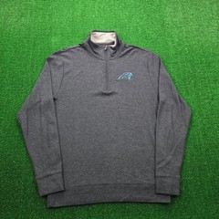 Carolina Panthers Sweatshirt Mens Small Gray Quarter Zip Pullover NFL Football