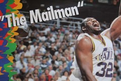 Vintage 1993 « The Mailman » Karl Malone Utah Jazz I LOVE BASKETBALL Poster 19×24