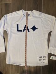 LA Galaxy Soccer Heavyweight Long Sleeve t shirt 100% Cotton Championship Dates