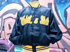 WICHITA STATE Vintage Bomber Jacket Size Large | Black And Yellow