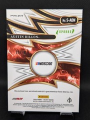 2025 Panini Select Racing #S-ADN Austin Dillon Sparks Gold Flash Prizm 10/10