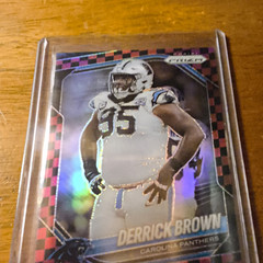 Panini 2025 Prizm Derrick Brown #76 Carolina Panthers NFL Pink Pulsar Prizm