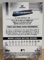 2026 Topps Finest – JJ Wetherholt #127 Uncommon (RC)