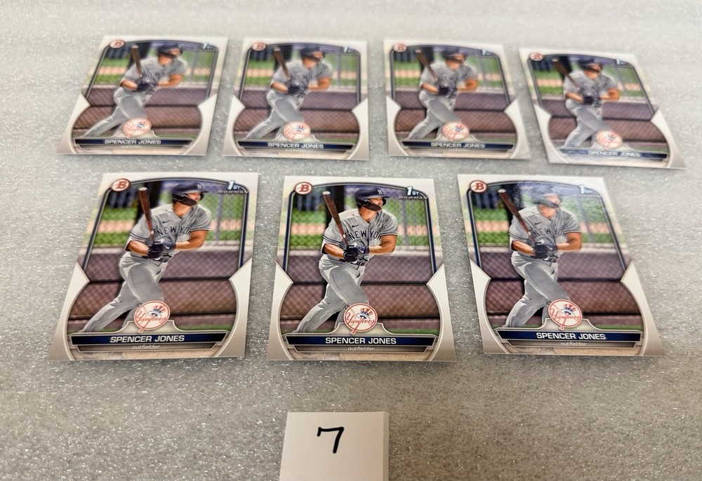2023 Bowman 1st Prospects Spencer Jones #BP-139 Lot Of (7) Yankees Rookie