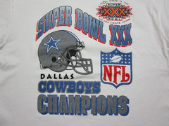 Vintage 1996 Super Bowl XXX Champions Dallas Cowboys T-Shirt (XL) NFL Football