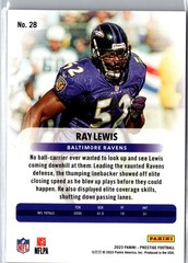 2023 Panini Prestige #28 Ray Lewis Xtra Points Premium Red #/399