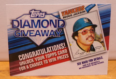 TOPPS VINTAGE DIAMOND GIVEAWAY EXPIRED PROMOTION REGGIE JACKSON NEW YORK YANKEES