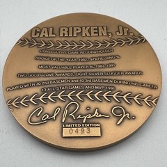 Cal Ripken Jr Highland Mint Magnum Series Bronze 4.3 Ounce Coin #493 of 3000