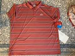 NEW OSU Columbia Ohio State Buckeyes Polo XL Striped PFG 50 UPF NWT $65 XL XXL