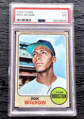 1968 TOPPS DON WILSON ROOKIE BASEBALL CARD #77 ****CENTERED**** PSA 7 NEAR MINT