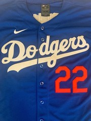 Clayton Kershaw Los Angeles Dodgers #22 Adult M L XL 2XL White Blue Jersey