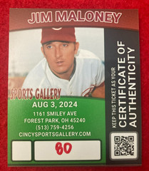 JIM MALONEY Cincinnati Reds SIGNED Autograph Print Photo 11×17 Bob Parker w/ COA