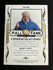 Marv Levy Auto 2021 Leaf Hall Of Fame Signatures Bills #HOF-MLI