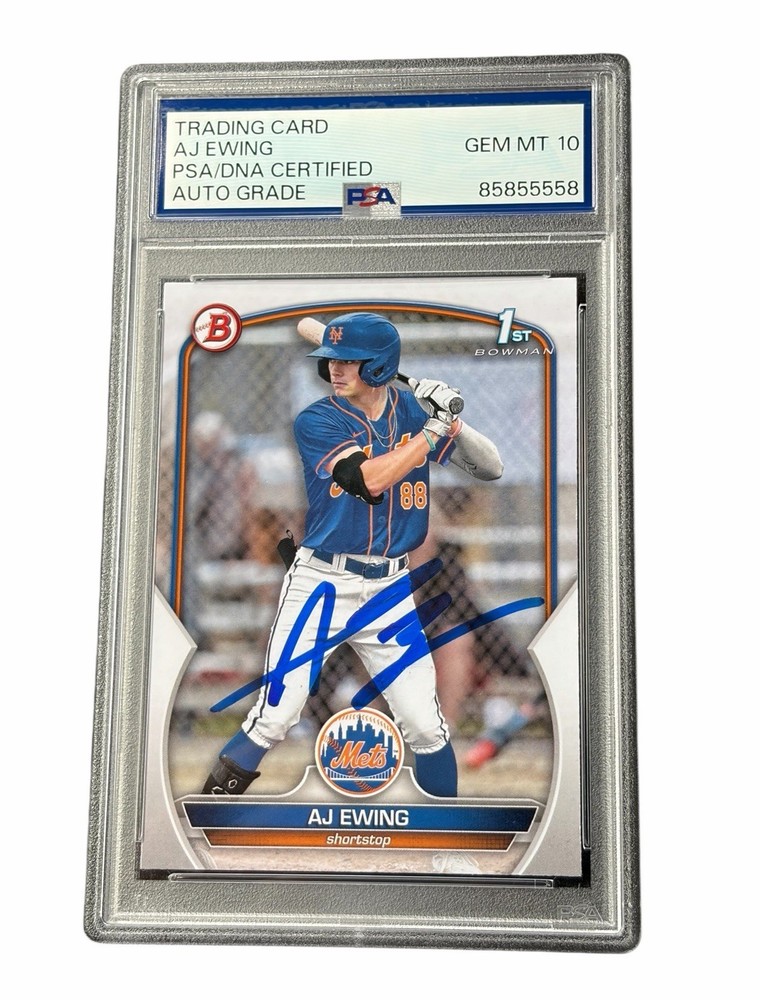 AJ Ewing Signed Card 1st Bowman Paper New York Mets Autographed Auto PSA 10