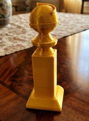 Replica Golden Globe Award -Full Size 11&Prime; 3D Printed Trophy in Silk Gold PLA