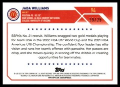 2023-24 Topps Chrome McDonald&rsquo;s All American Orange Jada Williams 19/25 #94