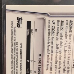 Topps Bowman Chrome 2025 Carlos Lagrange BMA-CL New York Yankees Auto