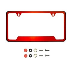 Red Blue Black Purple Chrome License Plate Frame Stainless Steel Metal Screw Cap