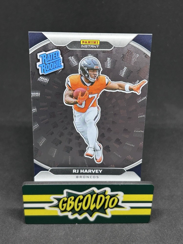 2025 Panini Instant Rated Rookie Holoflex – RJ Harvey #RRH-28 /99 (RC)