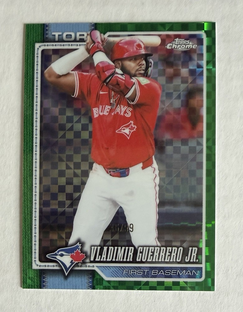 Vladimir Guerrero Jr 2026 Topps Chrome Green X-Fractor /99 #66 Toronto Blue Jays