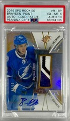 2016 UD SPx Rookies – #R-BP – Brayden Point RPA 86/99- Tampa Bay Lightning – PSA