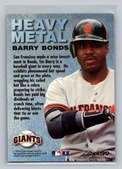 1996 Fleer Metal Universe – Heavy Metal Barry Bonds #2 S.F. Giants