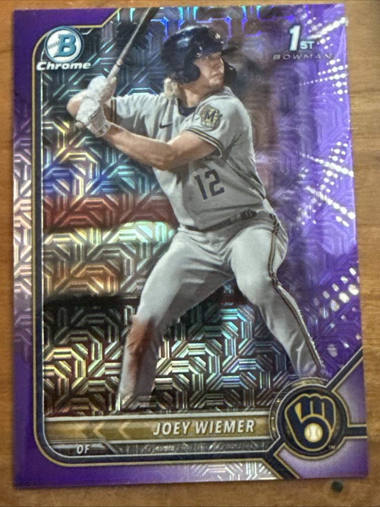 2022 Bowman Chrome – Prospects Joey Wiemer #BCP-207 Purple Refractor /250 (RC)