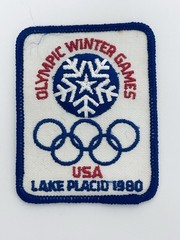 Vintage Lake Placid 1980 Winter Olympics USA Snowflake Patch Red White & Blue