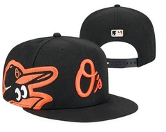 Baltimore Orioles Snapback Hat Adjustable Black Embroidered O’s Bird Logo Cap