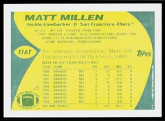 Matt Millen, 1989 Topps Traded, #116T, San Francisco 49ers,