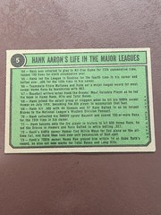 Vintage Topps (6) Hank Aaron Lot starting w/ 1972 Topps (You Must See this Lot)