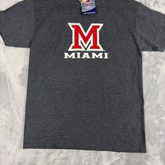 Miami Redhawks Basketball Shirt Mens Medium Gray Crew Neck NCAA Jerzees NWT