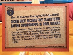 GEORGE BRETT 1991 TOPPS RECORDBREAKER DESERT SHIELD #2 RARE SET BREAK INVEST NOW