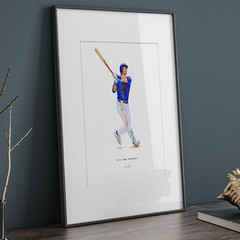 A.J. Ewing New York Mets Baseball 8×10 Print Poster Art Illustrated AJ