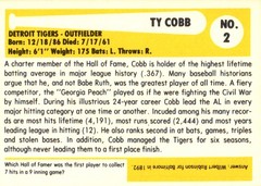 1980-87 SSPC HOF #2 Ty Cobb