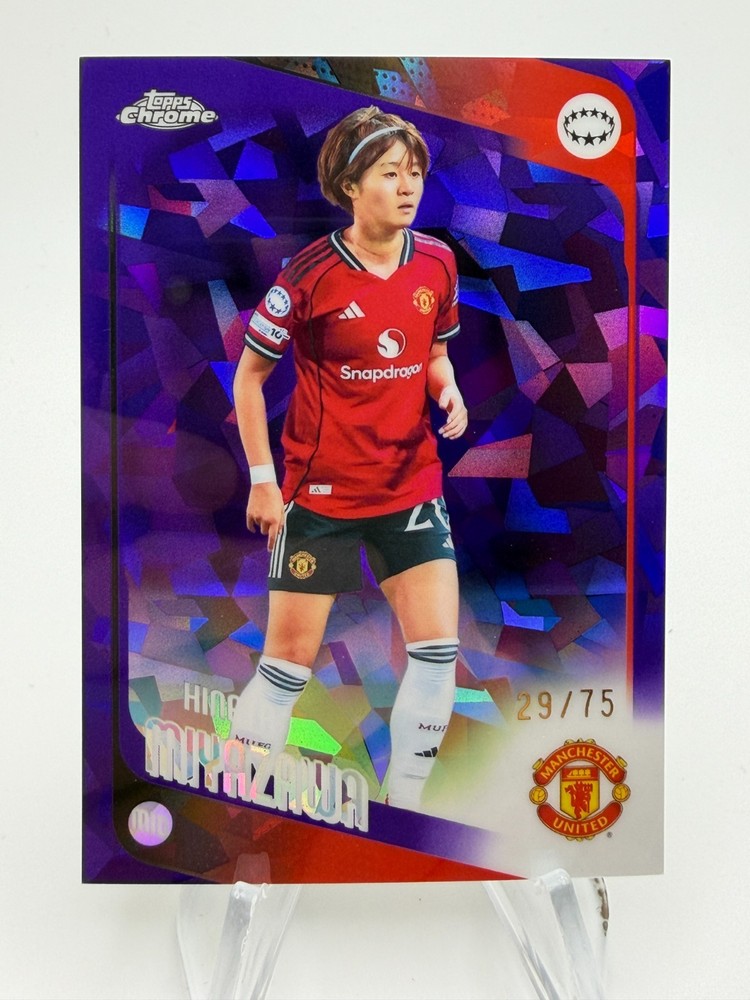 2025-26 Topps Chrome UEFA Sapphire HINATA MIYAZAWA Purple Refractor 29/75 #91