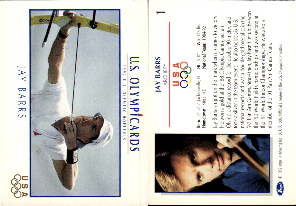 1992 Impel U.S. Olympicards – Olympic Hopefuls ~ Choose Your Card