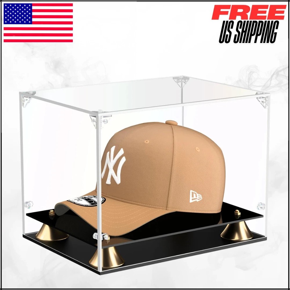 KOLIPI Hat Display Case, Clear Acrylic Baseball Cap Display Box with Double L…