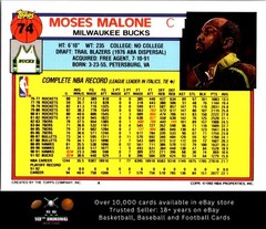 1992-93 Topps BASKETBALL #74 Moses Malone