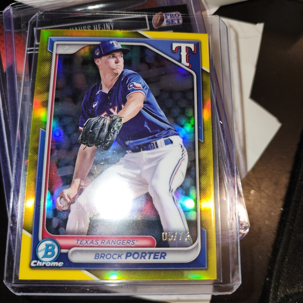 2024 BOWMAN YELLOW DRAFT CHROME #BDC-172 BROCK PORTER RC REFRACTOR 5/75 -TEXAS
