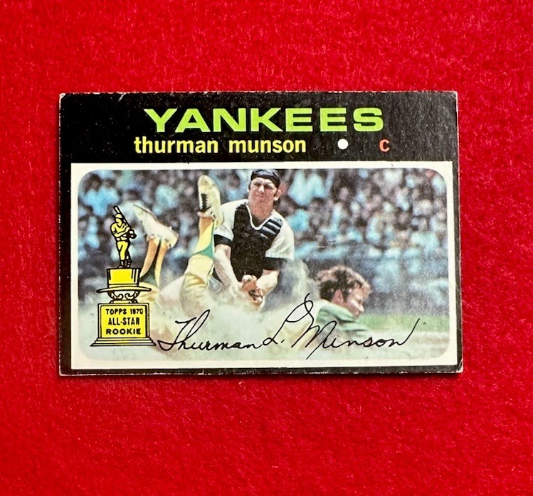 1971 Topps Thurman Munson #5 New Yankees “Captain” VG++ Rookie All Star Gold Cup