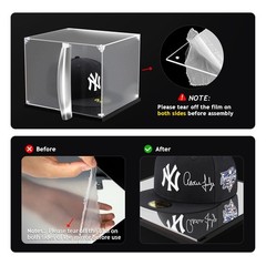 KOLIPI Hat Display Case for Baseball Caps, Acrylic 8.7×7.9×7.1 inches, Clear