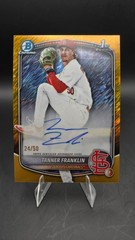 Tanner Franklin 2025 Bowman Chrome #CPA-TF Gold Shimmer Refractor Auto /50